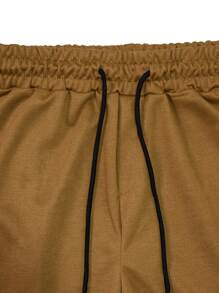 Manfinity Homme Men Solid Color Simple Fashion Casual Shorts For Daily Wear - Coffee Brown - View 4