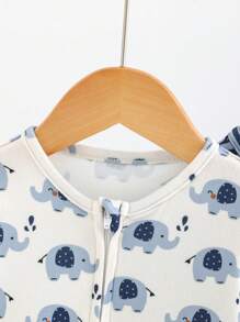 Cozy Pixies Set de 3 piezas para recién nacida: Body de punto de manga larga, cuello redondo, con estampado de oso de dibujos animados y pantalones