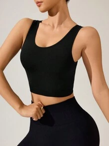 Easithlete 女士运动服 烫金印花短款 - 短袖运动 T 恤、运动衫、仿皮和金属光泽健身上衣、镂空、动物、透气网眼镂空、高弹力速干健身服、健身、豹纹、前卫独特时尚奢华运动服、音乐节、派对、舞蹈、Y2K、电动、自行车、自行车、跑步、有氧运动、力量、普拉提、瑜伽、户外、徒步旅行、露营、越野跑、排球、外出、运动休闲、泳衣、黑色、春季、情人节健身背心 - 黑色 - 查看 5