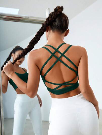Easithlete Verlichting Support Criss Cross Backless Sports BH view 5