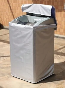 1Pc 86/90/95/103 High Silver Washing Machine Dust Cover, Oxford Cloth Waterproof, Sun Proof And Dustproof, Suitable For Fully Automatic Drum Washing Machine, Thickened Zippered Foldable Washing Machine Cover Storage Bag