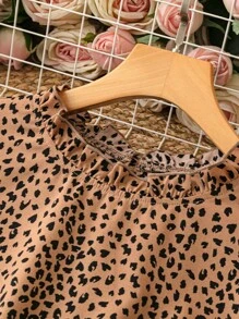 Breezaya Women's Ruffle Sleeve Polka Dot Print Blouse