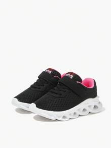 JNSQ Children's Lightweight Breathable Sports Shoes, Solid Color Soft & Comfortable Lining, Flexible Outsole, Suitable For Daily Wear, Running, Multiple Occasions, Adjustable Hook And Loop Easy On/Off - Multicolor - View 5