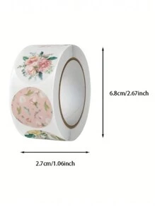 SHEIN 500 张/卷花朵图案感谢贴纸，防水不干胶标签，适用于礼品、包装和盒子密封 - 彩色 - 查看 3