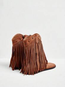 Styleloop Giày bốt nữ đế xuồng thời trang mới, đế TPU bền chống trượt, đế giữa bằng cao su mềm tạo sự thoải mái, giày bốt nữ đa năng và phong cách - Màu Khaki - Xem 5