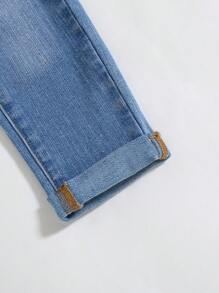 Cozy Pixies Jeans in denim casual con vita elastica per bambini maschi, streetwear versatile