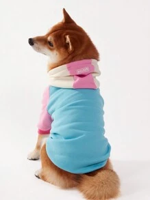 PETSIN 1 pieza Sudadera con capucha casual para perro de manga raglán con empalme de tres colores, en rosa, menta y azul - Multicolor - Ver 2