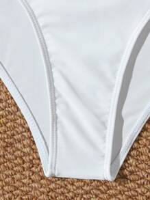 SHEIN Swim 1 pieza Traje de baño de una sola pieza de tiras delgadas y ajustado, de color liso y casual para mujer, de verano