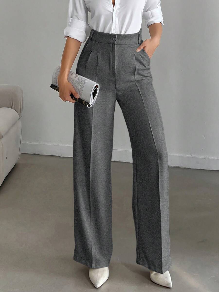 EURMUSE 實色西裝褲,斜口袋設計