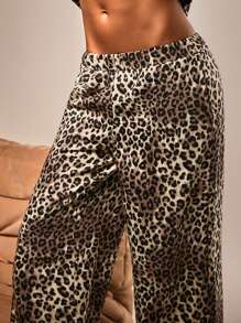 Athîral Leopard Print Women's Wide Leg Trousers - Multicolor - View 3