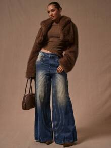 MUSERA 拼接宽松牛仔裤，90年代春季可爱夏日