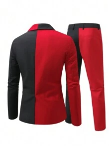 Manfinity Mode Plus Size Men's Suit Set: Jacket And Pants, Casual And Elegant For Daily Wear - Multicolor - View 2
