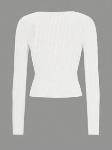 Chiquease Women's Plain Solid Color Long Sleeve Top, Casual Everyday Wear