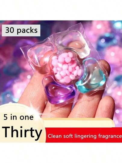 五合一洗衣液胶囊，除尘螨，持久留香，强效去污，家庭装