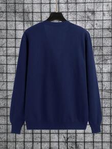 Manfinity Homme Cárdigan casual de un solo pecho de unicolor para hombres, de manga larga, para otoño/invierno