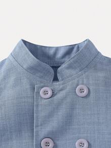 SHEIN 2 件套男婴绅士装 - 背心和裤子，时尚优雅，适合生日派对、婚礼、周年纪念和节日场合 - 灰色 - 查看 3