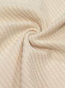 Chiquease 女士无袖斜肩简约花卉装饰休闲衬衫，日常穿着 - 杏色 - 查看 5