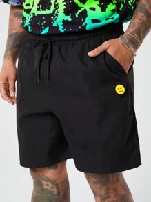 Manfinity NXTstreet Conjunto de camiseta casual holgada de punto y estampada para hombre talla grande