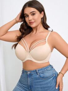 Áo ngực đúc cúp cỡ lớn nâng ngực & gọng trơn, gói đơn - Màu be - Xem 3