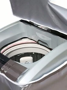 1Pc 86/90/95/103 High Silver Washing Machine Dust Cover, Oxford Cloth Waterproof, Sun Proof And Dustproof, Suitable For Fully Automatic Drum Washing Machine, Thickened Zippered Foldable Washing Machine Cover Storage Bag