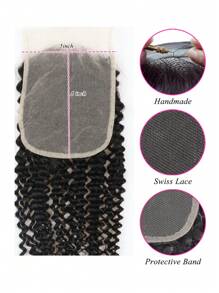 Cabello Humano Frontal Transparente De Remy Del Cierre Del Cordón Del Cabello Humano Rizado Rizado Del Cierre Del Cordón 5x5 Para La Mujer - S1 - Ver 5