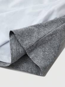 Men's Casual Round Neck Letter Pattern Knitted Regular Sleeve Loungewear Top - Multicolor - View 7