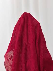 SHEIN Maternity Women V-Neck Short Sleeve T-Shirt With Bow Detail, Fitted Design, Versatile, Spring/Summer - Red - View 5