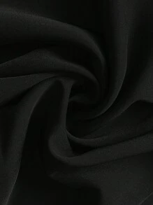 SHEIN LUNE Damen Herbst/Winter Bluse mit gekerbtem Kragen, Schulter, Vorderseiten-Bindeärmel und locker gewebter Passform