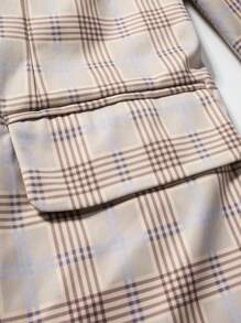 Manfinity Mode Men 2pcs Set: Front Button Long Sleeve Plaid Minimalist Shirt And Trousers Suit - Multicolor - View 5