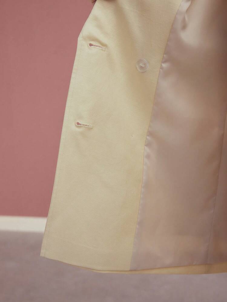 LINEN STRUCTURED DOUBLE BREASTED BLAZER