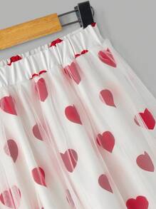 2pcs Teen Girl Long Sleeve Round Neck Top And Net Skirt Set - Multicolor - View 6