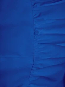 Slaydiva Casual Elegant Loose Spaghetti Strap Backless A-Line Patchwork Dress For Women - M Size - Blue - View 8