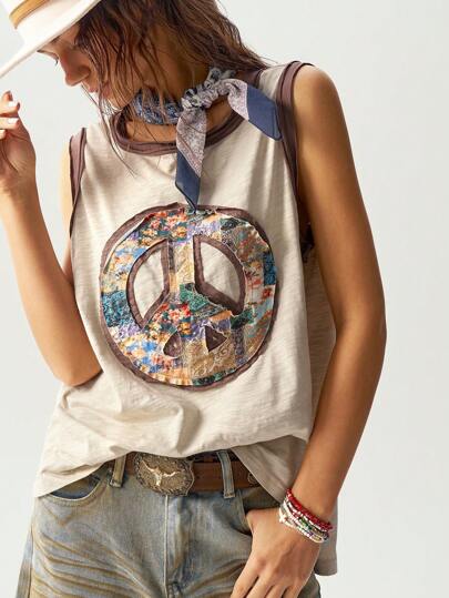 Bohemela BOHO 波西米亚风针织圆领宽松女式休闲背心，简约时尚，适合日常穿着