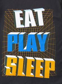 SHEIN Kleine Jungen Minimalistischer Dinosaurier & Gaming Grafikdruck Eng anliegendes 4 Stücke Pyjama Set