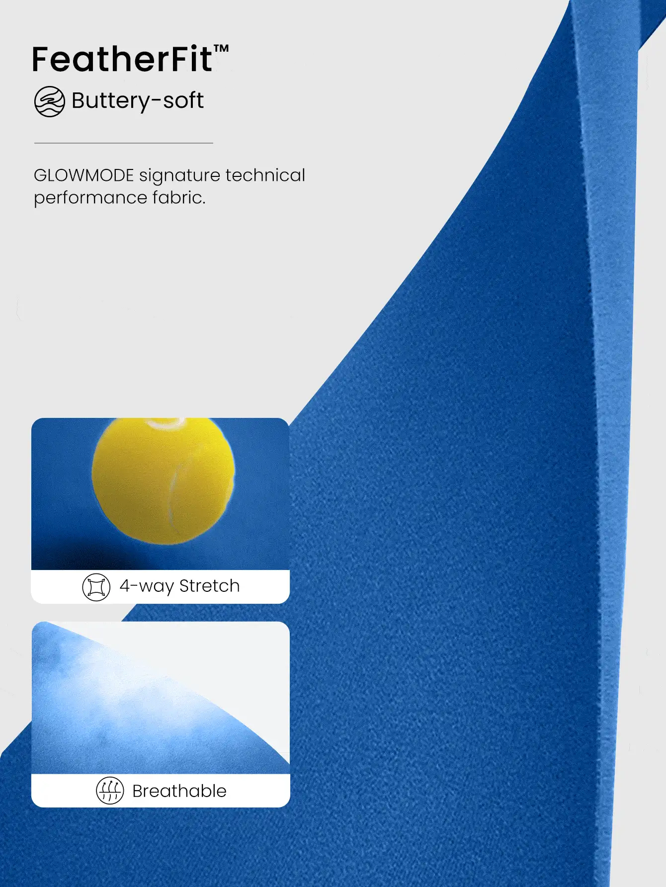 GLOWMODE 31 英寸 FeatherFit™ 收腹 U 型背部方领喇叭连体裤 低冲击瑜伽日常可拆卸罩杯 - Blue Power - 查看 7