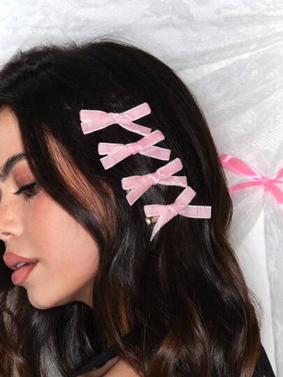 Kawaii Set da 12 pezzi di fermagli per capelli in velluto rosa carini e alla moda, dal design versatile ed elegante, adatti per ragazze e donne, perfetti per uso quotidiano o come regalo