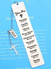 1pc Metal Bible Cross Bookmark, Christmas Thanksgiving Gift, Perfect Birthday Holiday Small Gift, Bookmark For Readers And Students, Stainless Steel Bookmark For Friends, Loved Ones, Colleagues, Classmates