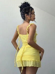 Aloruh Set de 2 piezas con top tipo camiseta y falda en unicolor para mujer