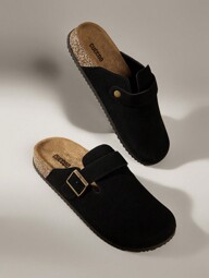 Solecia Women's Fashion Platform Slippers, Round Toe With Square Buckle Decoration Spring Shoes Spring Break Easter