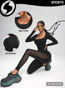 Innovista Einfarbiger, hochelastischer, nahtloser, atmungsaktiver Sport-Jumpsuit, figurformend, für Workout, täglichen Lässig-Trag und Yoga-Fitness, Taillenkontrolle und Po-Anhebung, Yoga, Damenoutfit, Jumpsuits für Frauen, Skifahren, Wandern, Outdoor-Yoga, Laufen, Radfahren, Pilates, Tanz, Aerobic, Kampfsport, Barre, CrossFit