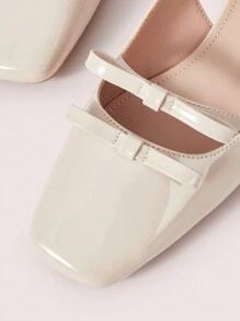 CUCCOO DOLLMOD Nuevos tacones de plataforma de bloque estilo retro francés Mary Jane con lazo, gráciles y elegantes para el Día de San Valentín