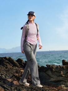 In My Nature In My Nature Damen Sweatshirt mit einfarbigem Stehkragen, Reißverschluss und halber Leiste, für lässigen Outdoor-Einsatz