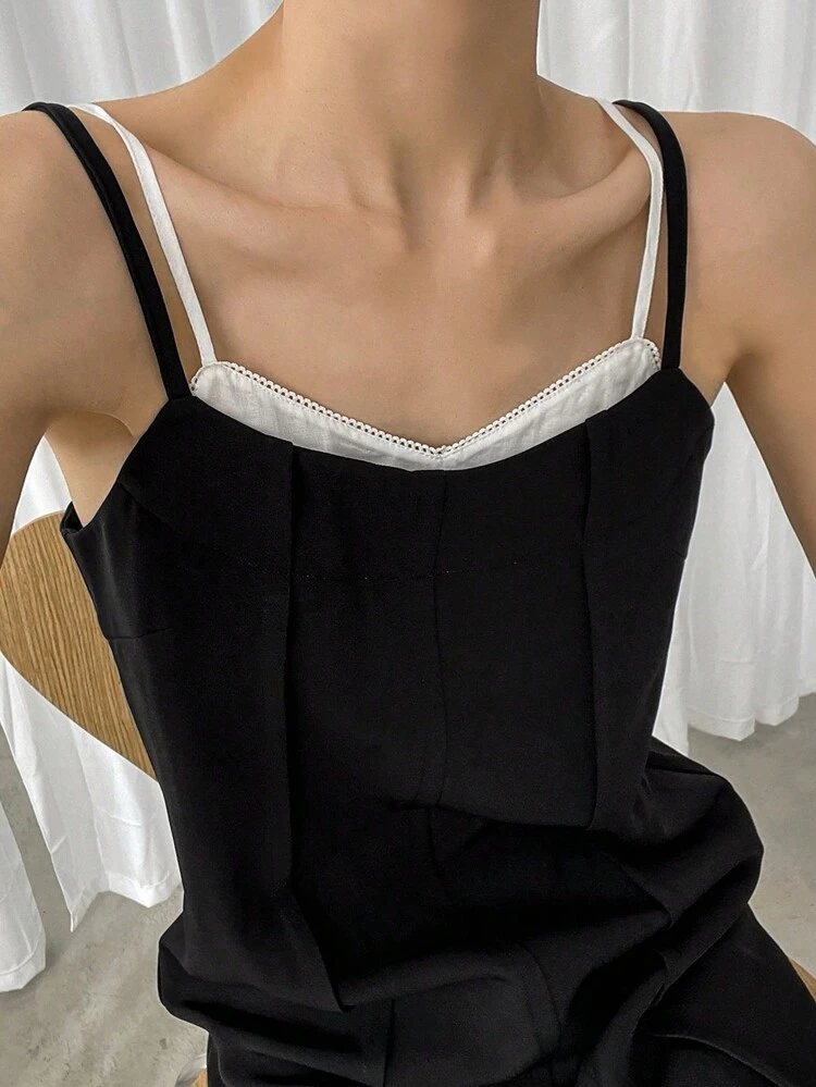 Women's Loose Minimalist Mid-Length Slip Dress,Casual Women Dresses