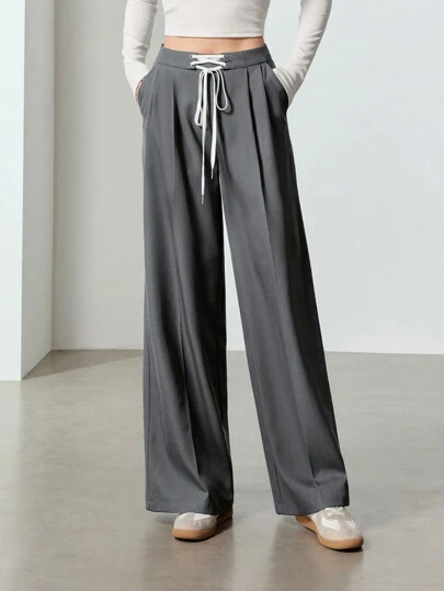 EastFlair Women's Solid Color Simple Fashion Casual Pants For Daily Wear