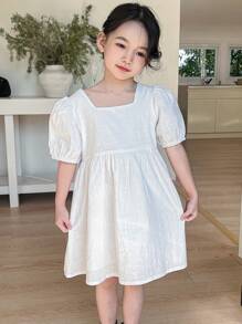 DAZY Girls Young Girl Fall Dress - White - View 1