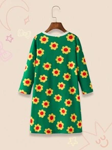 Bộ đồ ngủ dài tay cổ tròn cho bé gái mặc hàng ngày - Nhiều màu - Xem 2