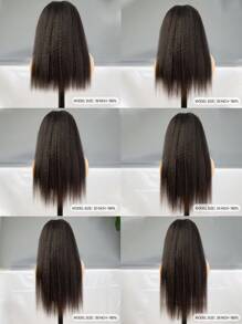 6x5 Wear&Go Glueless Kinky Straight Human Hair Wig Yaki Straight Mid-Length Pre Plucked Bleach Knots 30 Inch Pre-Cut Transparent Lace Closure Wigs 180% Density - SNatural - View 5