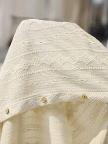 HIMLAND Men's Jacquard Knit Slim Fit Turndown Collar Short Sleeve Casual Shirt, Suitable For Everyday Summer Wear, Old Money