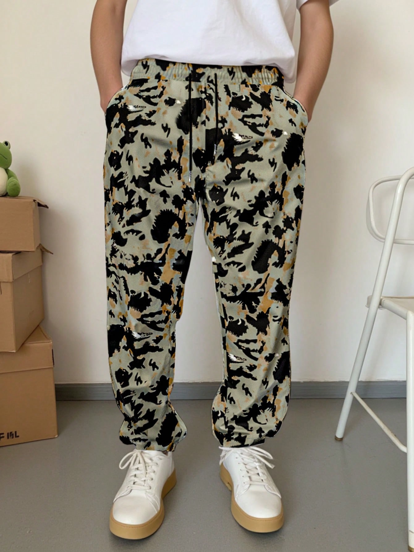 Manfinity Dauomo Men's Simple & Fashionable Casual Sweatpants, For Everyday Wear