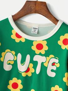 Bộ đồ ngủ dài tay cổ tròn cho bé gái mặc hàng ngày - Nhiều màu - Xem 3